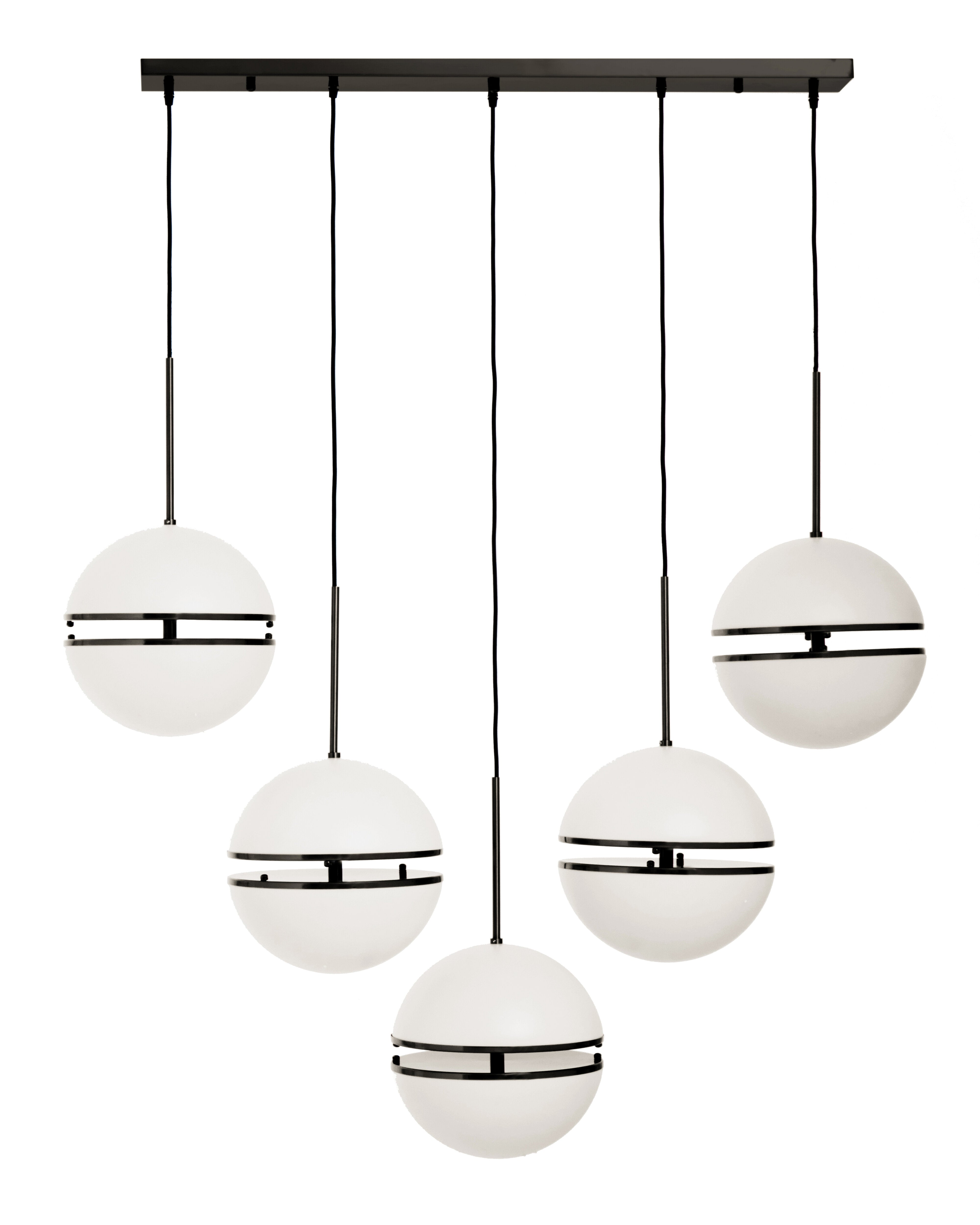 Abira Five Ball Matte Black Pendant Light